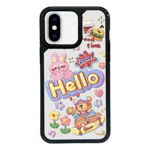 For iPhone XS Max Exclusive Design Style PC Full Coverage Pattern Phone Case(HELLO Rabbit)