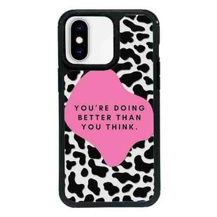 For iPhone XS Max Exclusive Design Style PC Full Coverage Pattern Phone Case(Black Block)