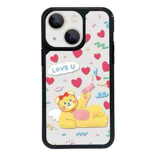 For iPhone 13 mini Exclusive Design Style PC Full Coverage Pattern Phone Case(Yellow Bear)