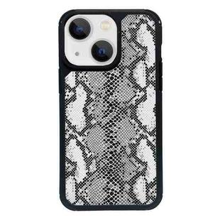 For iPhone 13 mini Exclusive Design Style PC Full Coverage Pattern Phone Case(Silver Python Texture)