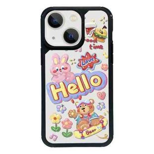 For iPhone 13 mini Exclusive Design Style PC Full Coverage Pattern Phone Case(HELLO Rabbit)