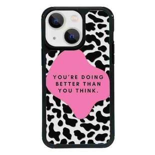 For iPhone 13 mini Exclusive Design Style PC Full Coverage Pattern Phone Case(Black Block)