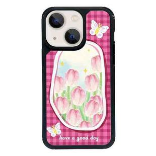 For iPhone 13 mini Exclusive Design Style PC Full Coverage Pattern Phone Case(Tulip)