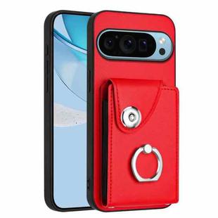 For Google Pixel 9 Pro XL Organ Card Bag Ring Holder Phone Case(Red)