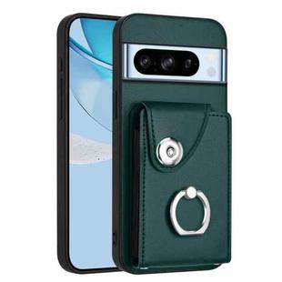 For Google Pixel 8 Pro Organ Card Bag Ring Holder Phone Case(Green)