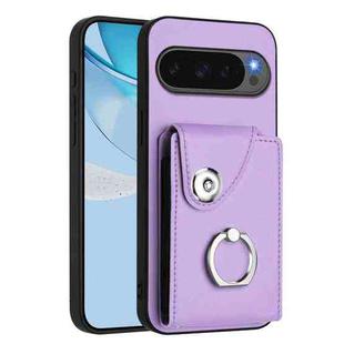 For Google Pixel 10 / 10 Pro Organ Card Bag Ring Holder Phone Case(Purple)