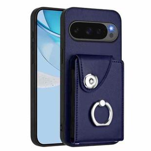 For Google Pixel 10 Pro XL Organ Card Bag Ring Holder Phone Case(Blue)