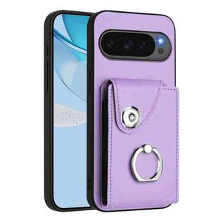 For Google Pixel 10 Pro XL Organ Card Bag Ring Holder Phone Case(Purple)