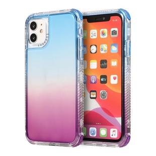 For iPhone 12 / 12 Pro 3 In 1 Dreamland PC + TPU Gradient Two-color Transparent Border Protective Case(Blue Purple)