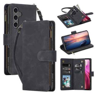 For Samsung Galaxy S24 FE 5G Multifunctional Crossbody Zipper Wallet Leather Phone Case(Black)