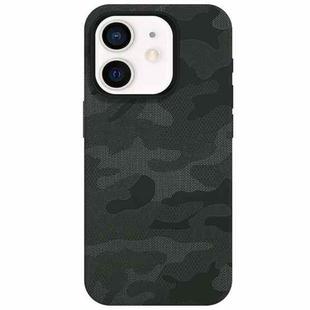 For iPhone 12 Camouflage Ice Feel Texture MagSafe PU Hybrid PC Phone Case(Army Green)