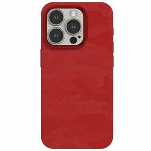 For iPhone 12 Pro Camouflage Ice Feel Texture MagSafe PU Hybrid PC Phone Case(Red)