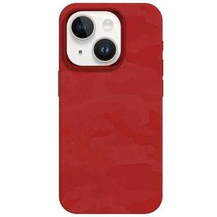 For iPhone 13 Camouflage Ice Feel Texture MagSafe PU Hybrid PC Phone Case(Red)