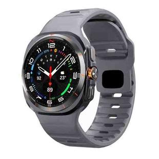 For Samsung Galaxy Watch Ultra 47mm Wave Texture Reverse Buckle Silicone Watch Band(Space Grey)