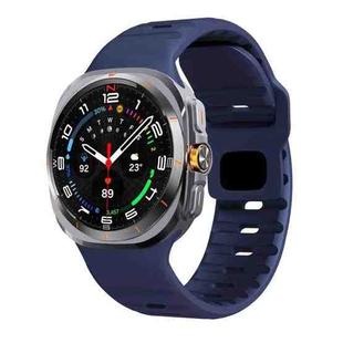 For Samsung Galaxy Watch Ultra 47mm Wave Texture Reverse Buckle Silicone Watch Band(Midnight Blue)