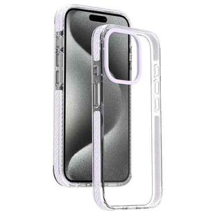 For iPhone 15 Pro Max Candy Series 3 in 1 Highly Transparent PC Phone Case(Purple)