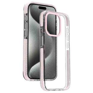 For iPhone 15 Pro Max Candy Series 3 in 1 Highly Transparent PC Phone Case(Pink)