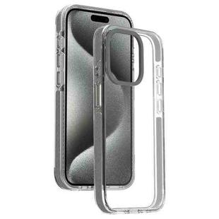 For iPhone 15 Pro Max Candy Series 3 in 1 Highly Transparent PC Phone Case(Black)