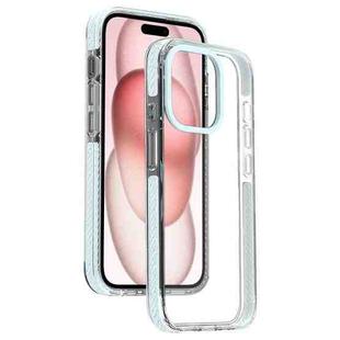 For iPhone 15 Candy Series 3 in 1 Highly Transparent PC Phone Case(Blue)