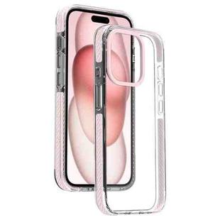 For iPhone 15 Candy Series 3 in 1 Highly Transparent PC Phone Case(Pink)