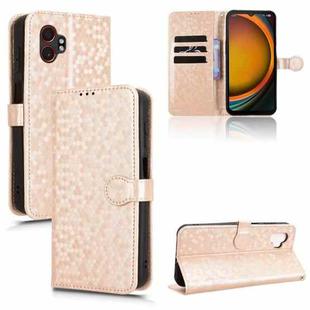 For Samsung Galaxy Xcover 7 Pro Honeycomb Dot Texture Leather Phone Case(Gold)