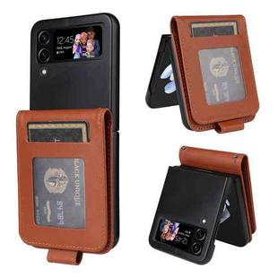 For Samsung Galaxy Z Flip4 5G Multifunctional Horizontal Flip Leather Phone Case with Three Card Slot(Brown)