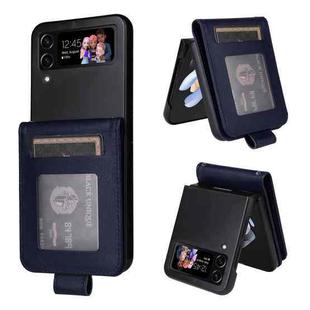 For Samsung Galaxy Z Flip4 5G Multifunctional Horizontal Flip Leather Phone Case with Three Card Slot(Navy Blue)