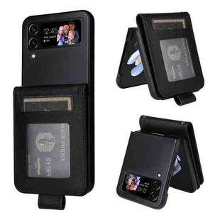 For Samsung Galaxy Z Flip4 5G Multifunctional Horizontal Flip Leather Phone Case with Three Card Slot(Black)