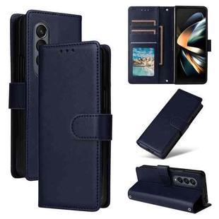 For Samsung Galaxy Z Fold4 5G Multifunctional Horizontal Flip Leather Phone Case with Three Card Slot(Navy Blue)