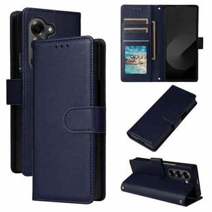 For Samsung Galaxy Z Fold6 5G Multifunctional Horizontal Flip Leather Phone Case with Three Card Slot(Navy Blue)