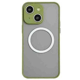 For iPhone 15 Plus Hawkeye Skin Feel MagSafe Phone Case(Army Green)