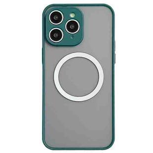 For iPhone 11 Pro Max Hawkeye Skin Feel MagSafe Phone Case(Dark Green)