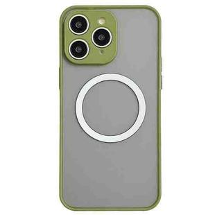 For iPhone 11 Pro Max Hawkeye Skin Feel MagSafe Phone Case(Army Green)