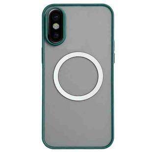 For iPhone XS / X Hawkeye Skin Feel MagSafe Phone Case(Dark Green)