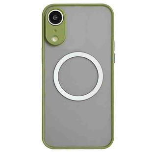 For iPhone XR Hawkeye Skin Feel MagSafe Phone Case(Army Green)