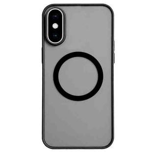 For iPhone XS Max Hawkeye Skin Feel MagSafe Phone Case(Black)