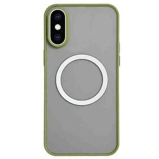 For iPhone XS Max Hawkeye Skin Feel MagSafe Phone Case(Army Green)