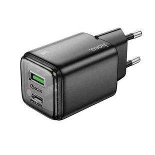 hoco N52 Monsoon Dual Port PD20W Type-C, QC3.0 USB Charger, EU Plug(Black)