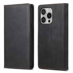 For iPhone 16 Pro Business Solid Color Magnetic RFID Leather Phone Case(Black)