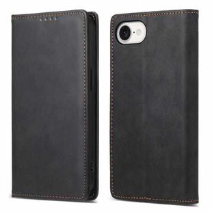 For iPhone SE 2024 Business Solid Color Magnetic RFID Leather Phone Case(Black)