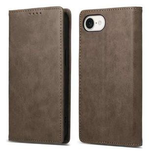 For iPhone SE 2024 Business Solid Color Magnetic RFID Leather Phone Case(Brown)