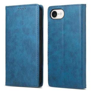 For iPhone SE 2024 Business Solid Color Magnetic RFID Leather Phone Case(Blue)