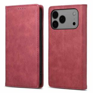 For iPhone 17 Pro Max Business Solid Color Magnetic RFID Leather Phone Case(Red)