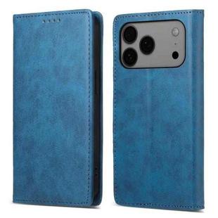For iPhone 17 Pro Max Business Solid Color Magnetic RFID Leather Phone Case(Blue)