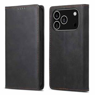 For iPhone 17 Pro Business Solid Color Magnetic RFID Leather Phone Case(Black)