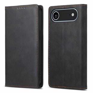 For iPhone 17 Air Business Solid Color Magnetic RFID Leather Phone Case(Black)