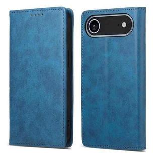 For iPhone 17 Air Business Solid Color Magnetic RFID Leather Phone Case(Blue)