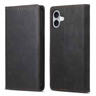 For iPhone 17 Business Solid Color Magnetic RFID Leather Phone Case(Black)