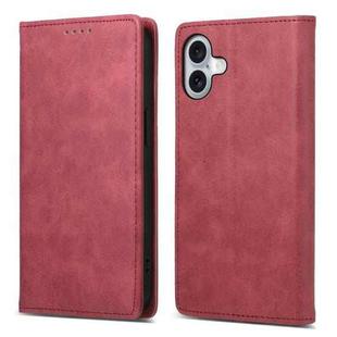 For iPhone 17 Business Solid Color Magnetic RFID Leather Phone Case(Red)