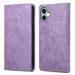 For iPhone 17 Business Solid Color Magnetic RFID Leather Phone Case(Purple)